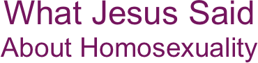 What Jesus Said About Homosexuality